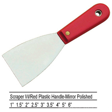 Red Plastic Handle Putty Knife